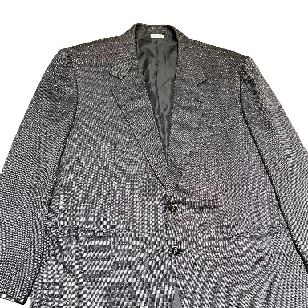 VTG BRIONI Augusto 100% Silk Blazer Jacket Sz 46 R Grey Luxury Tweed Sport Coat